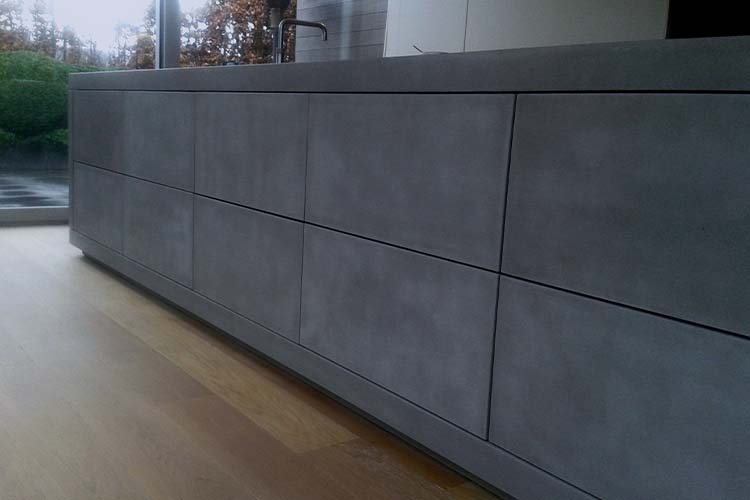 Beton-Optik-Küche Detailansicht bei JOPPE